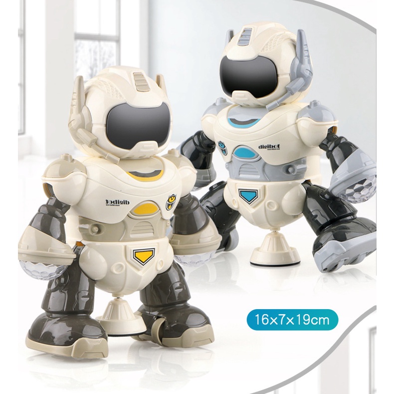 Đồ chơi Robot nhảy múa tự phát sáng, Robot di chuyển thông minh xoay 360