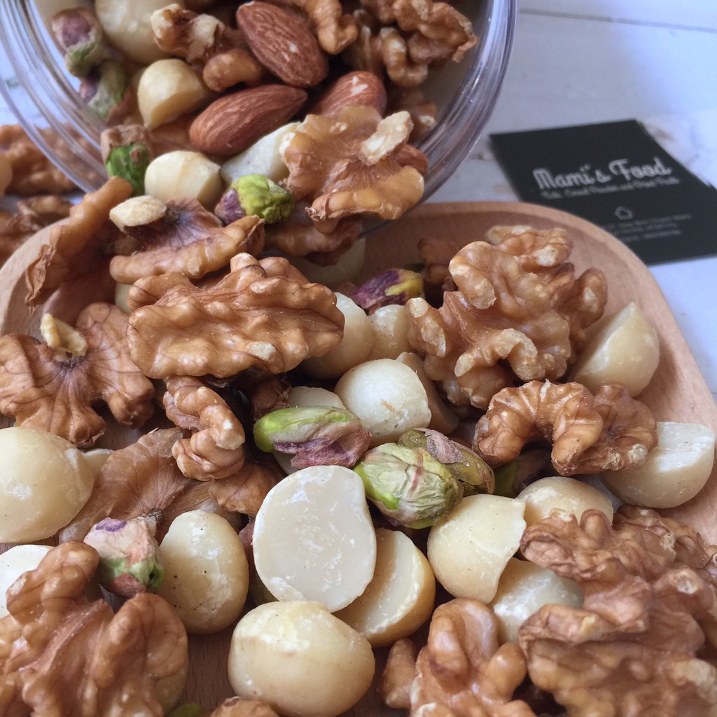 MIXNUT 3 loại hạt Thượng hạng( Macca Úc, Óc chó Mỹ, Hạt dẻ Mỹ), chính hãng, siêu ngon 250/500g