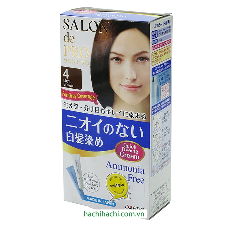Kem nhuộm tóc Salon de Pro 4 Light Brown Dariya - Hachi Hachi Japan Shop