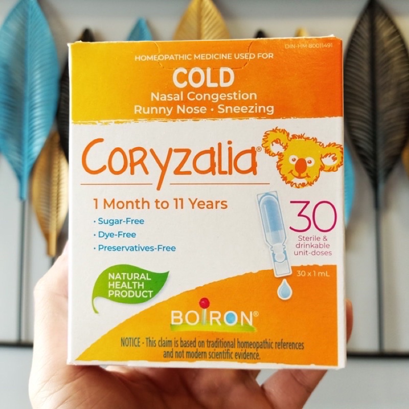 Muối uống vi lượng đồng căn Coryzalia Boiron giảm chảy mũi cho bé từ 1m - 11 tuổi