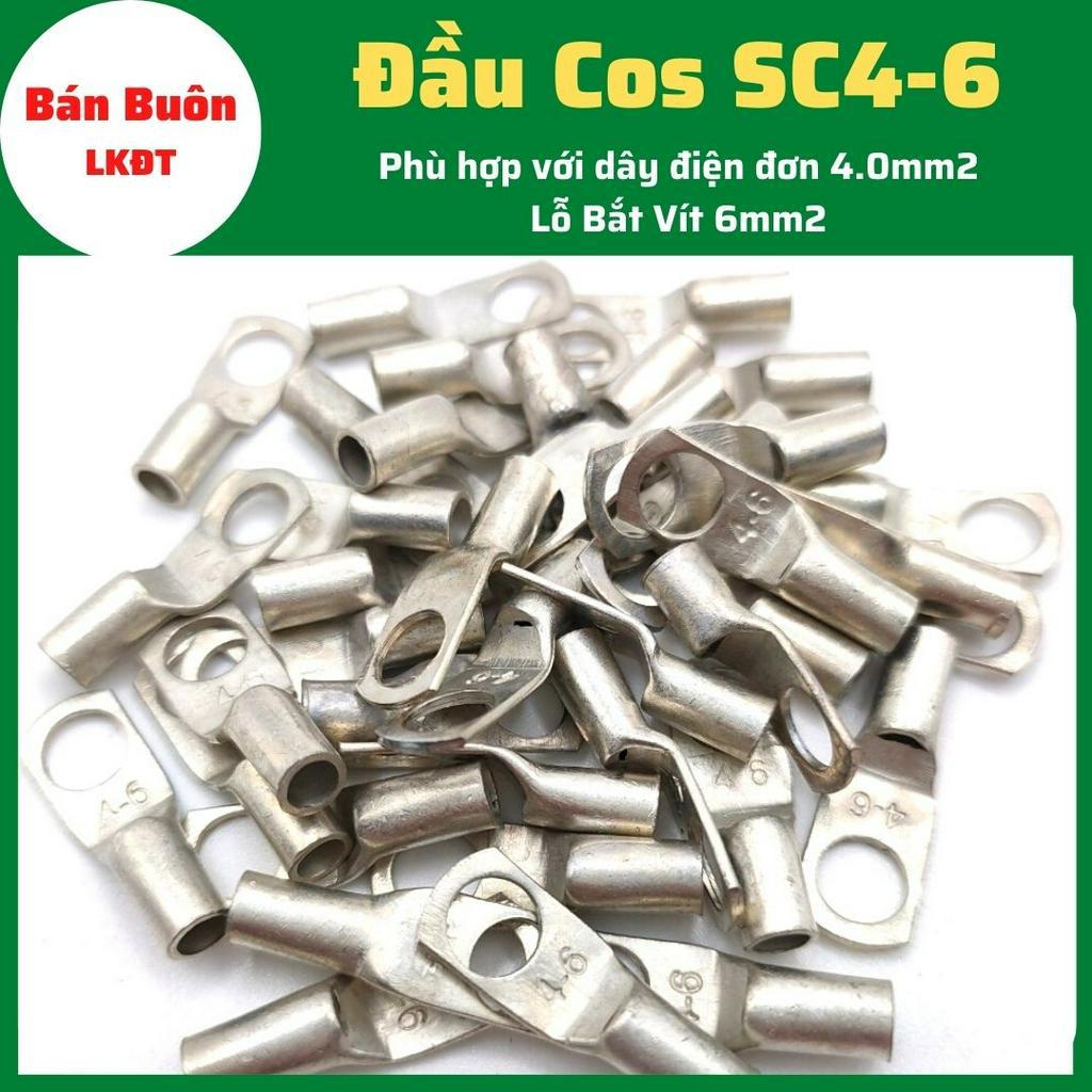 Đầu Cos SC4-6, cos SC, đầu cos tròn trần, cos đồng, bịt đầu SC bằng đồng, đầu cos dùng cho dây điện 4mm