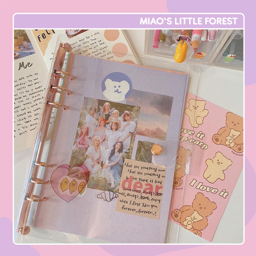 Binder nhũ MIAO'S LITTLE FOREST bìa planner bìa còng nhũ trong rose gold 6 lỗ A5 A6 làm bullet journal MNB211