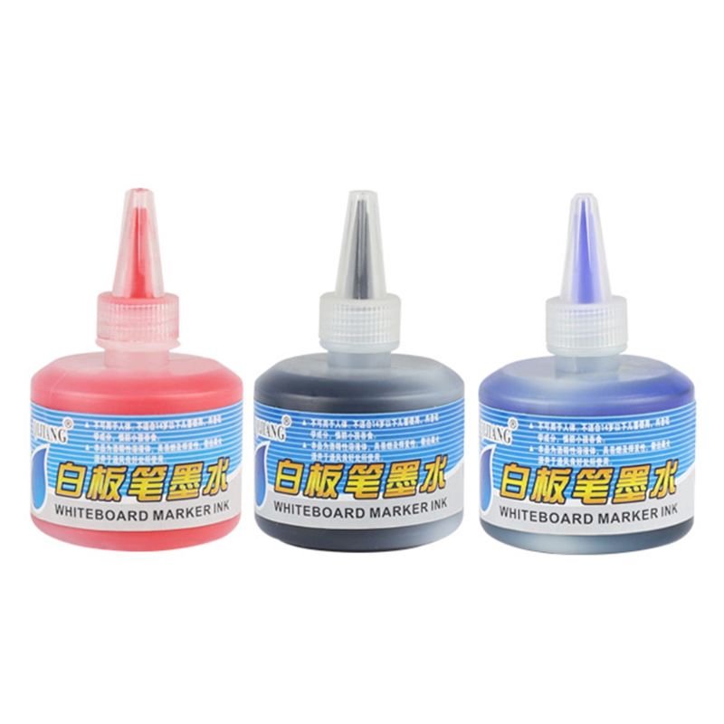 Lọ mực 50ml màu đen/đỏ cho bút viết bảng trắng dùng cho văn phòng/trường học