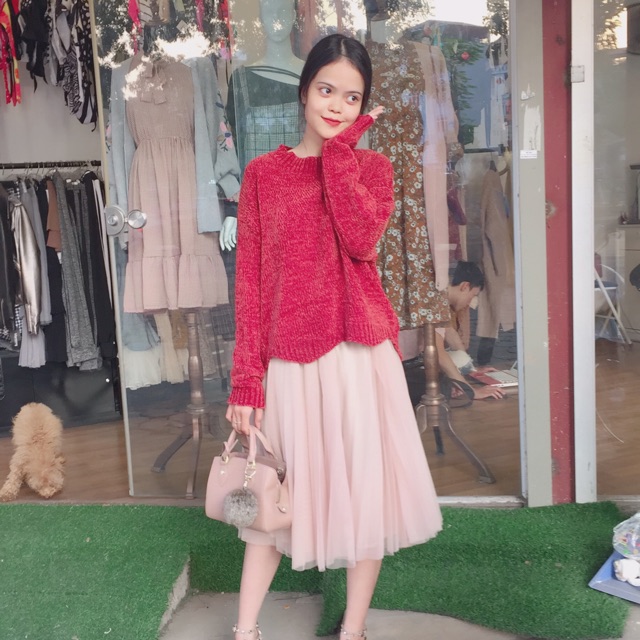 Áo len nhung răng cưa hothit