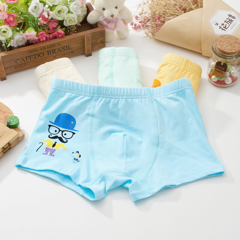 Bộ 3 quần lót cotton họa tiết hoạt hình cho bé trai