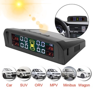 Hệ thống cảnh báo áp suất lốp xe hơi TPMS kỹ thuật số màn hình LCD kết nối usb và sạc năng lượng mặt trời