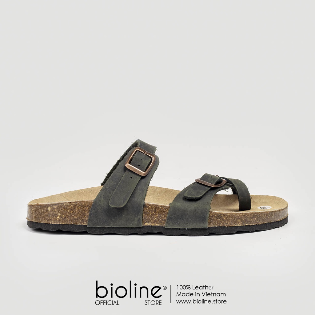 [DA BÒ THẬT] D06 Dép đế trấu BIRKEN da bò xỏ ngón Unisex (Đế trấu) Birken Bioline