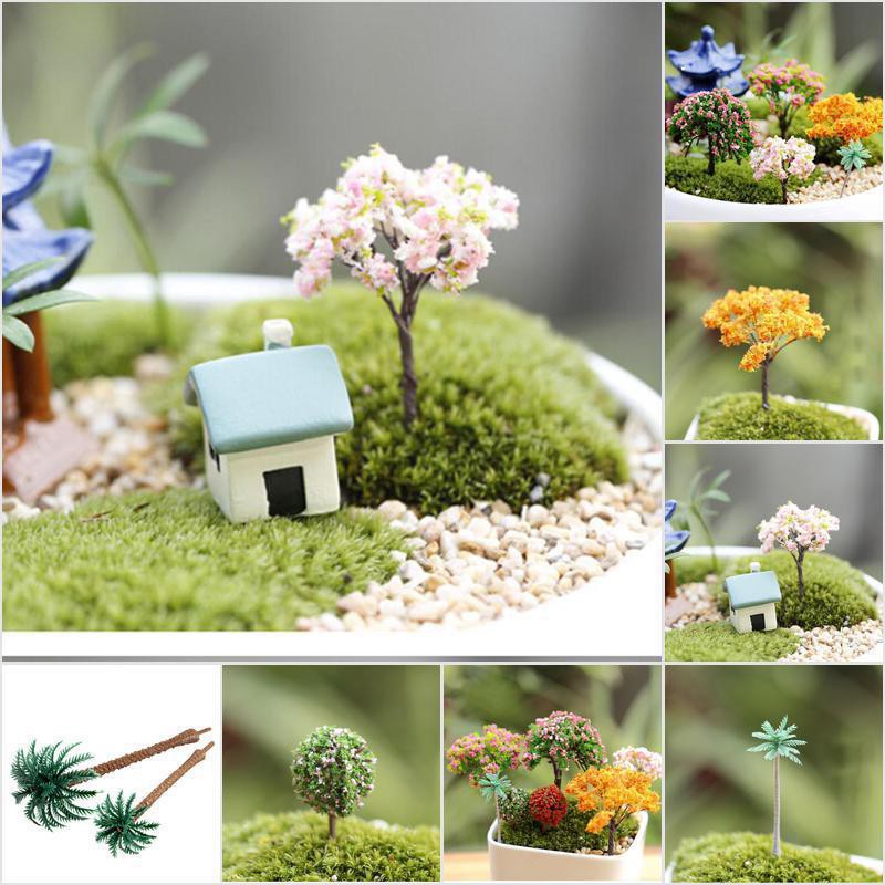 [HoMSI] Miniature Sakura Tree Plants Fairy Garden Accessories Dollhouse Ornament Decor SUU