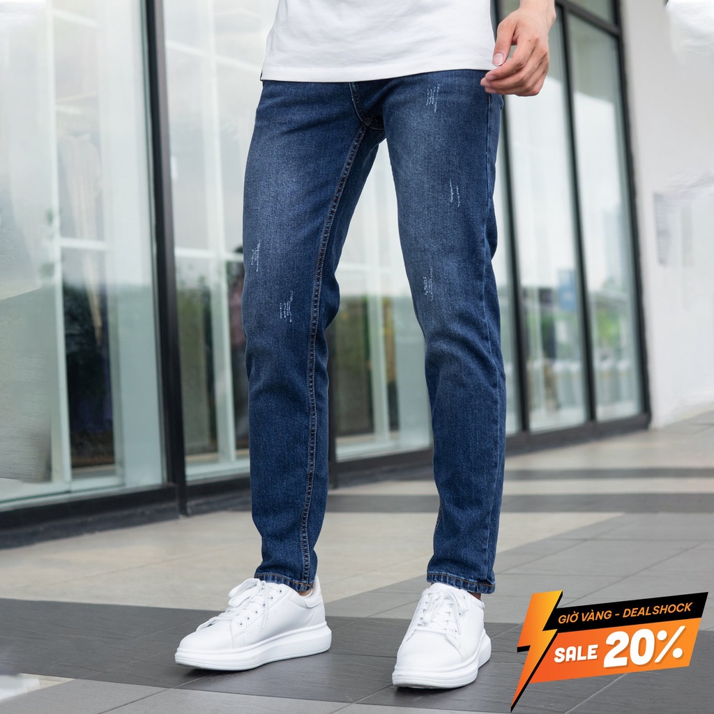 Quần Jeans nam H2T Wash Scratch Simwood Denim kiểu dáng Slimfit tôn dáng chất liệu cao cấp 1579