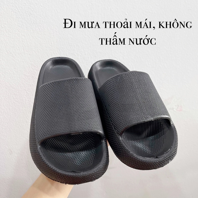 Dép quai ngang trơn đế bánh mì siêu độn đế cao 4 phân D77