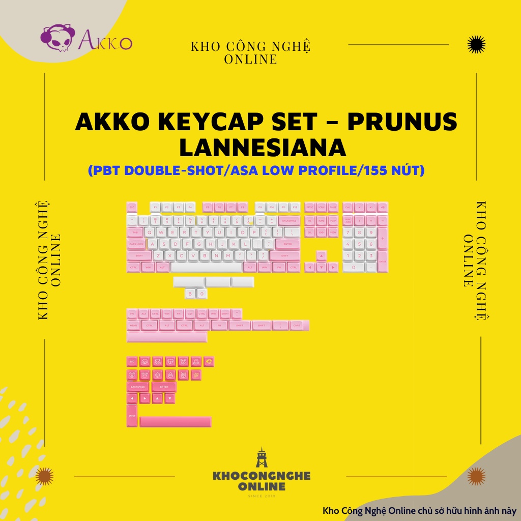 AKKO Keycap set – Prunus Lannesiana (PBT Double-Shot/ASA Low profile/155 nút)