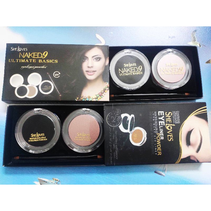 Bộ phấn kẻ mắt mày 2 màu kèm cọ và gương lâu trôi không thấm nước | BigBuy360 - bigbuy360.vn