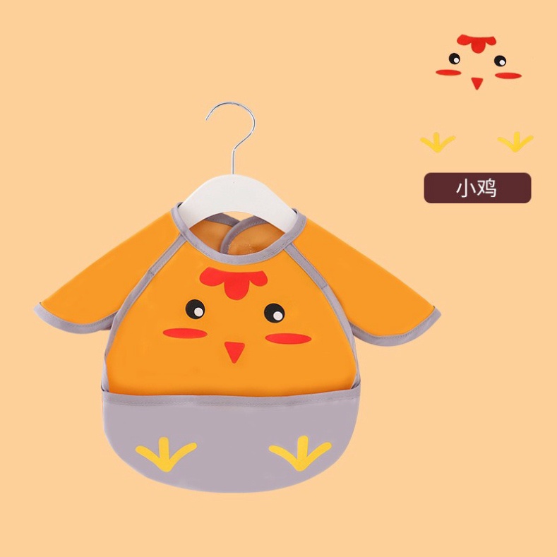 Áo yếm ăn dặm cho bé chống thấm có máng hứng thức ăn rơi A Lá Kids