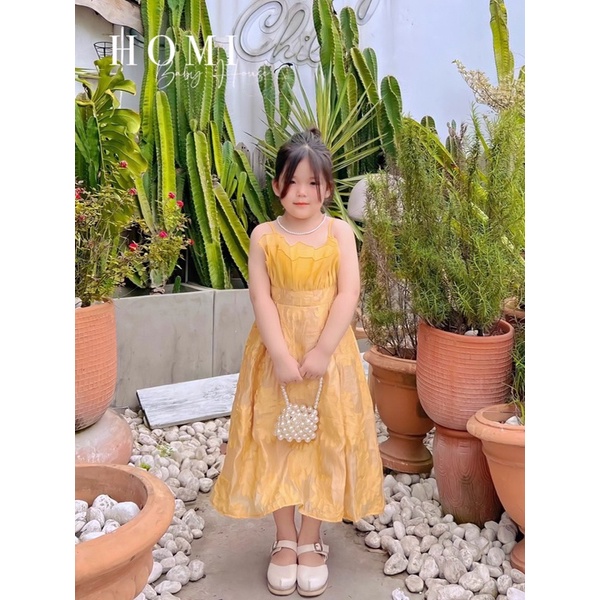 Váy công chúa cho bé gái 2 dây bèo ngực HOMI BABY HOUSE đầm công chúa cho bé gái dự tiệc dạo phố