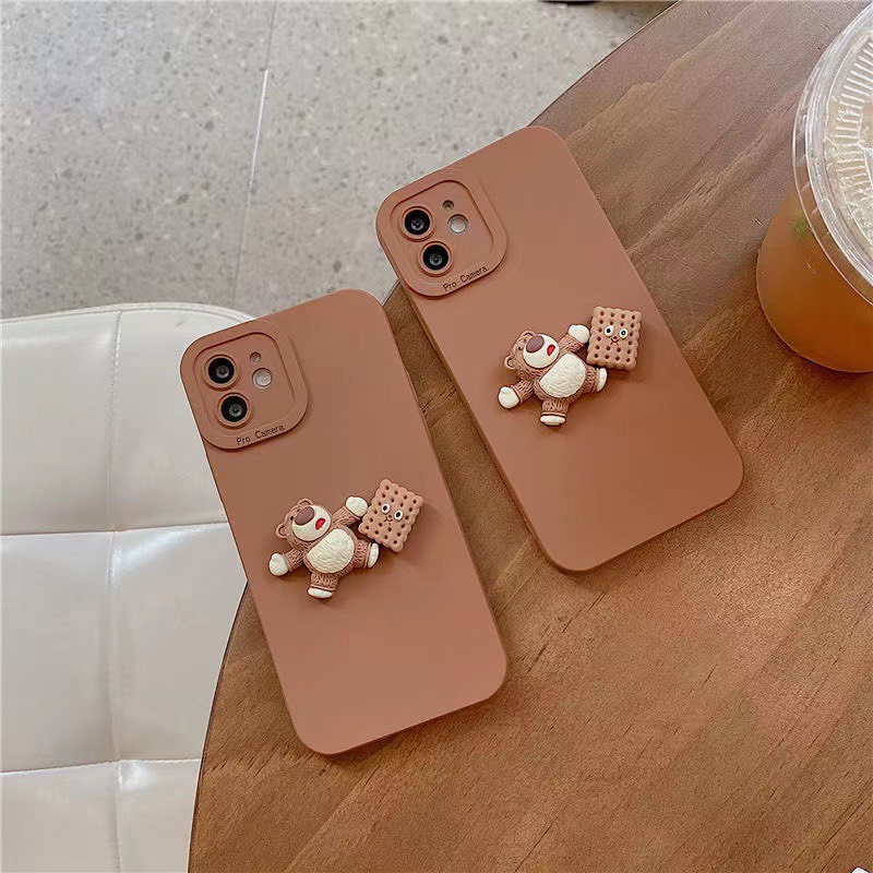 Ốp lưng iphone GẤU NỔI cạnh vuông 7/8/se2020/7/8plus/x/xs/xs max/11/12/13/promax