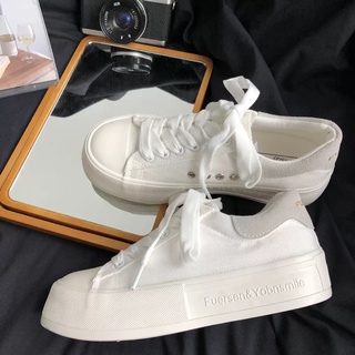 Giày thể thao nữ đế bánh mì, giày sneaker độn đế dáng basic dễ phối đồ
