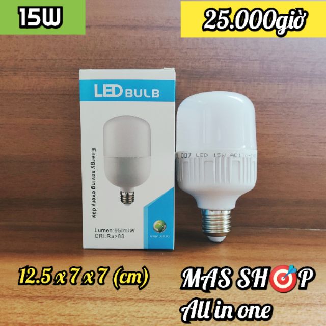 Bóng đèn LED 15W / trụ tròn, sáng trắng, độ sáng 1425lm, CRI &gt; 80