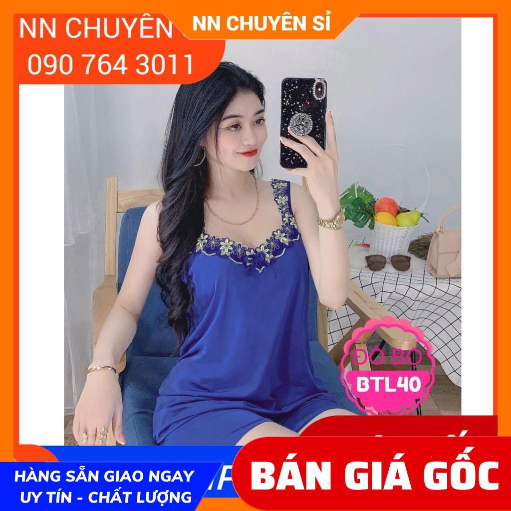 Đồ bộ nữ mặc nhà sexy chất thun mềm mịn siêu mát lạnh phối ren dễ thương BTL thun lạnh đùi