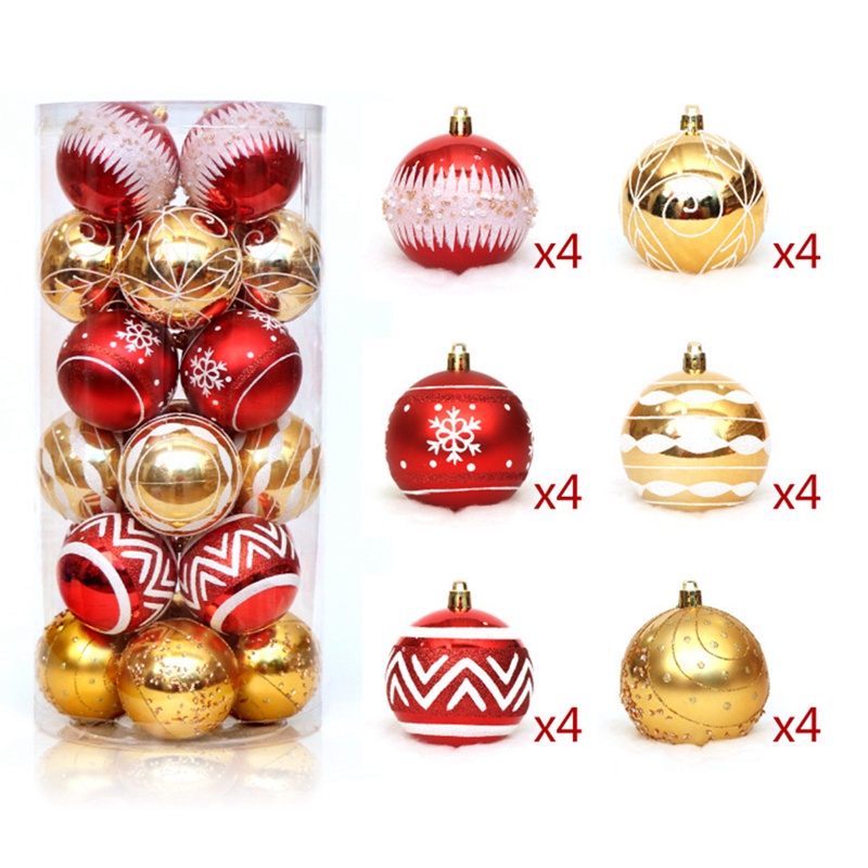 Set 12/ 24 quả châu 6cm xinh xắn dành cho trang trí cây thông noel