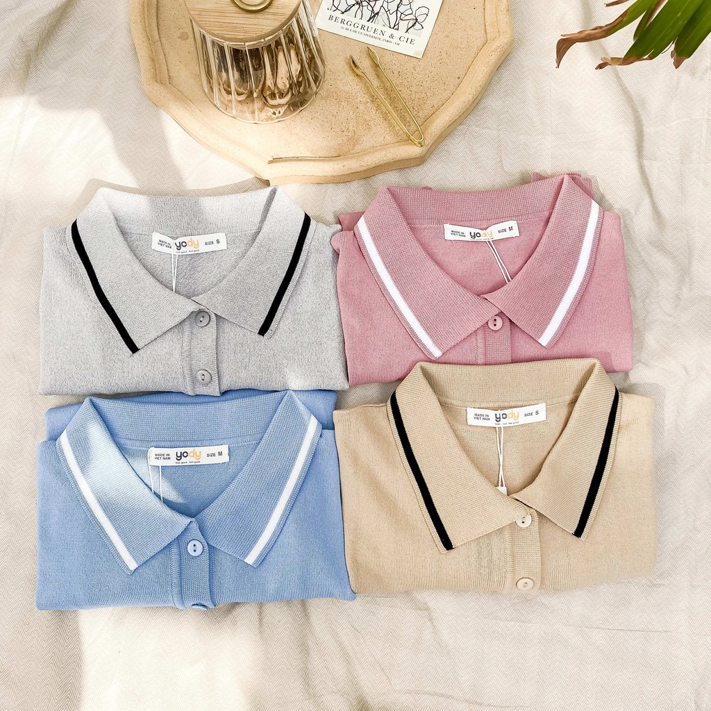 Áo len nữ YODY có cổ polo kiểu tay lỡ co giãn giữ form ALN4036 | BigBuy360 - bigbuy360.vn