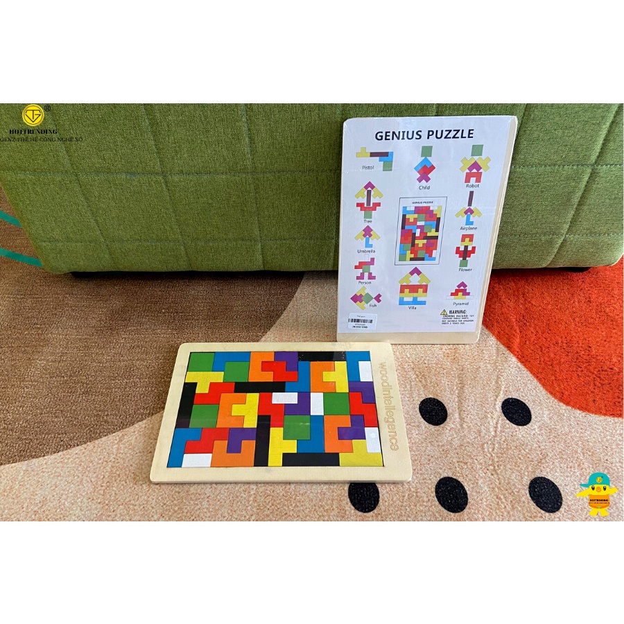 Đồ Chơi Xếp Hình Thông Minh Cao Cấp Size Đại, Tetris Xếp Gạch Ghép Hình Gỗ Pitomio Montessori An Toàn Cho Bé