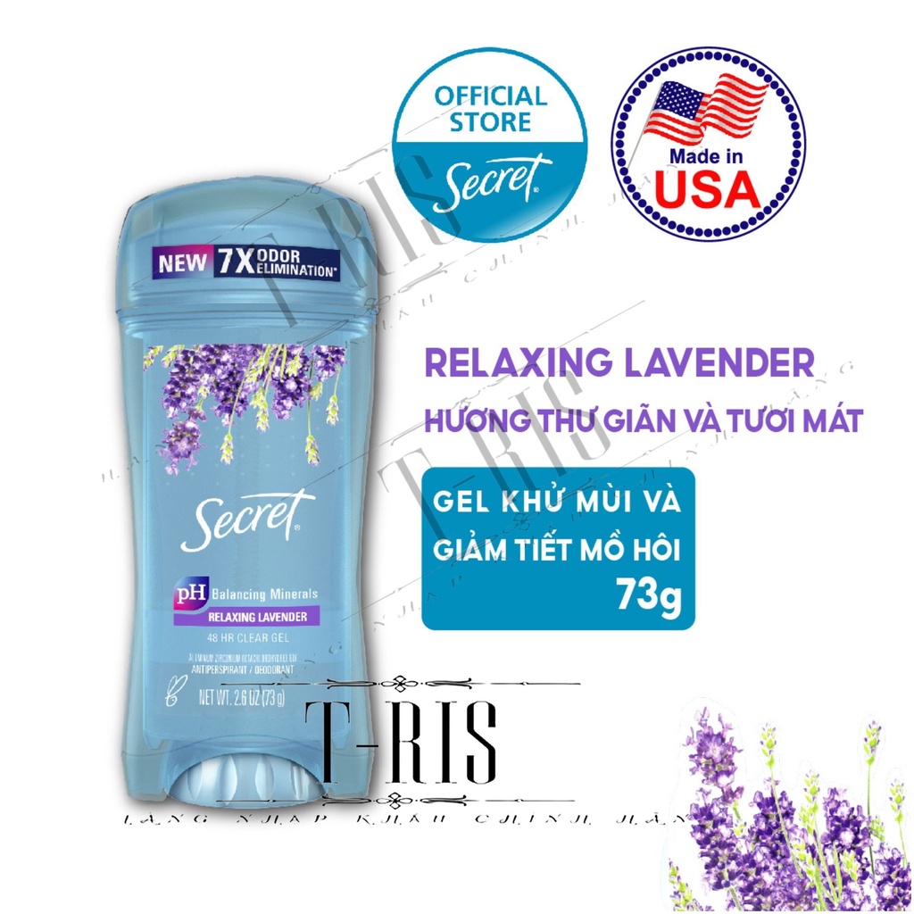 [Mẫu mới] Lăn khử mùi nữ Secret Clear Gel 73g [Made in USA]