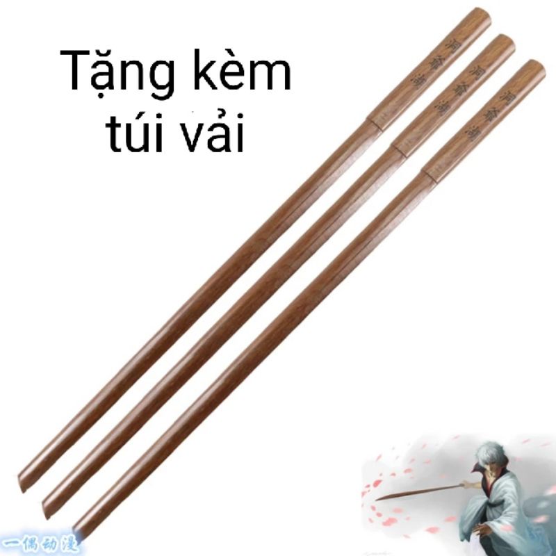 Đạo cụ hóa trang thanh Toyako của Gintoki Sakata Gintama bằng gỗ 1m - Tặng kèm túi vải đựng