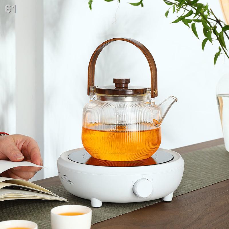 Mấm trà thực sự Nồi hơi bằng gốm máy pha trà gia đình bộ trà thủy tinh ấm đun nước tự động không cảm ứng từ