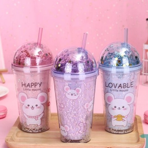LY GIỮ NHIỆT NHŨ KIM TUYẾN HÌNH KHỦNG LONG, CHUỘT CON, MÈO KITTY, DOREMON HOT TREND 2020 SIÊU XINH