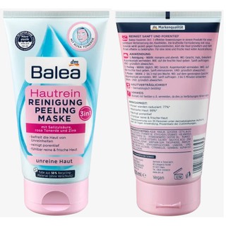 Sữa Rửa Mặt Balea Hautrein 3in1 Reinigung Peeling Maske