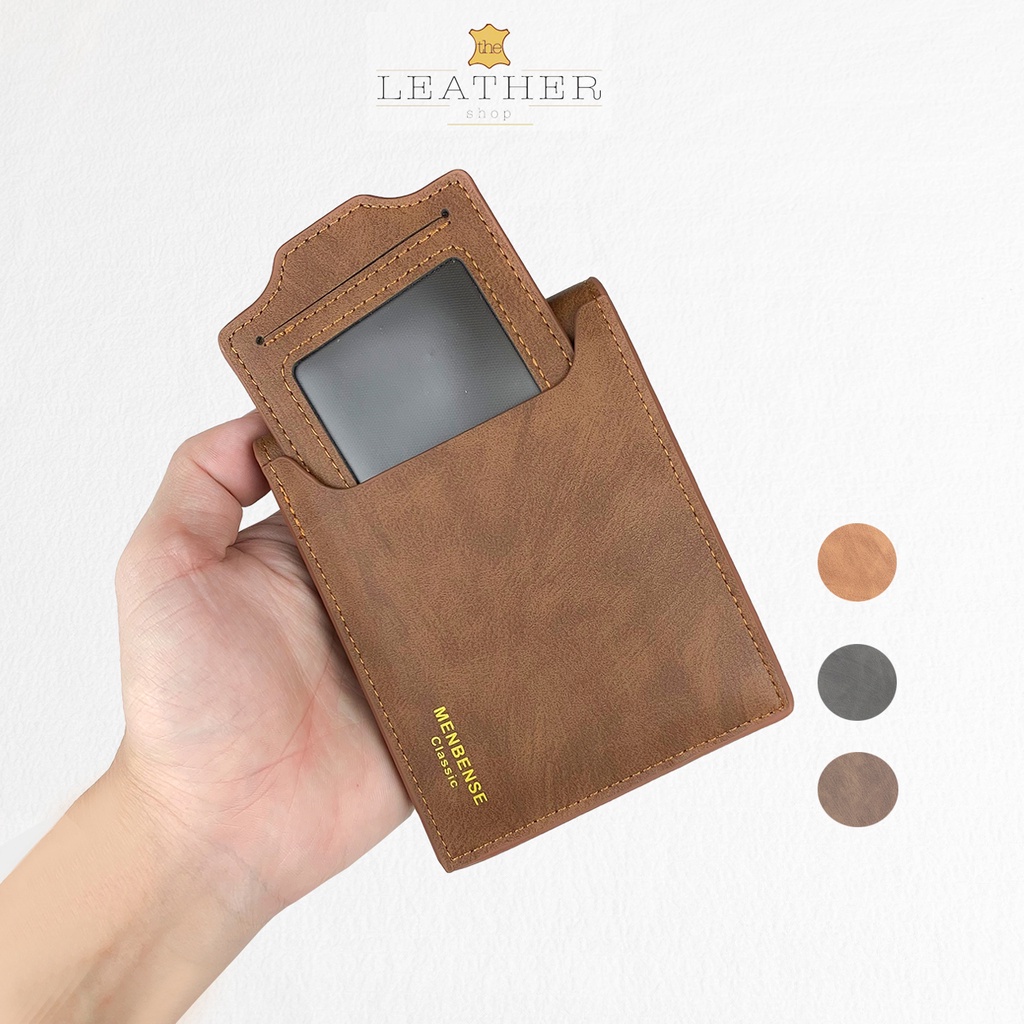 Ví nam nhiều ngăn mini thời trang cao cấp bóp da nam nhỏ gọn cầm tay đẹp giá rẻ Leather V2406