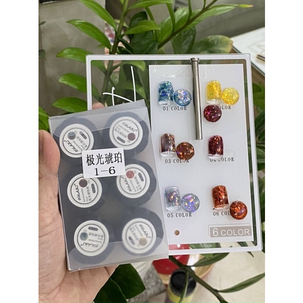 [ Hàng Hot] Gel nhũ thuỷ tinh hổ phách Huaxi trang trí móng siêu xinh