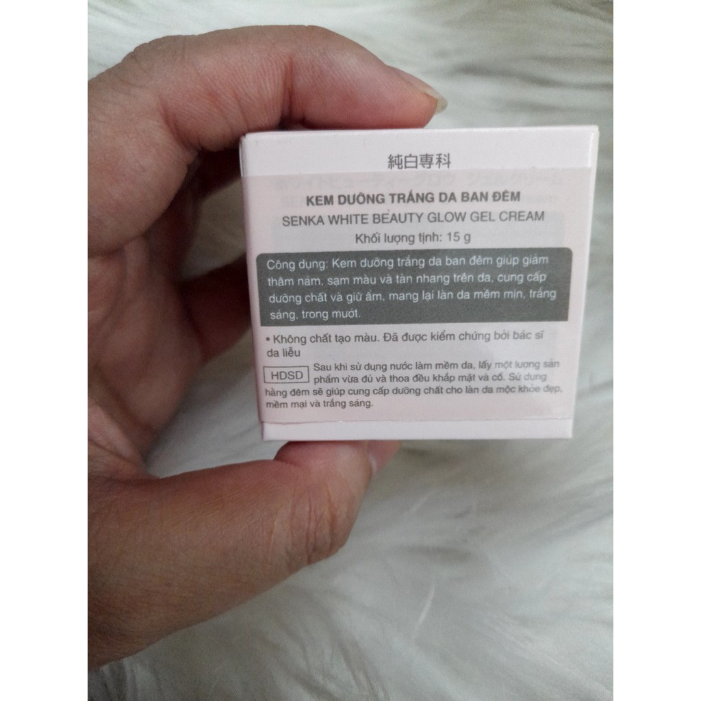 (mẫu thử 15g) Kem dưỡng trắng da ban đêm Senka White Beauty Glow Gel Cream | BigBuy360 - bigbuy360.vn