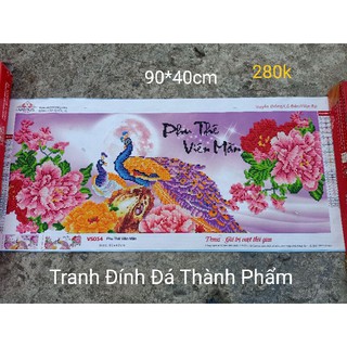 Tranh đính đá vợ chồng công thành phẩm