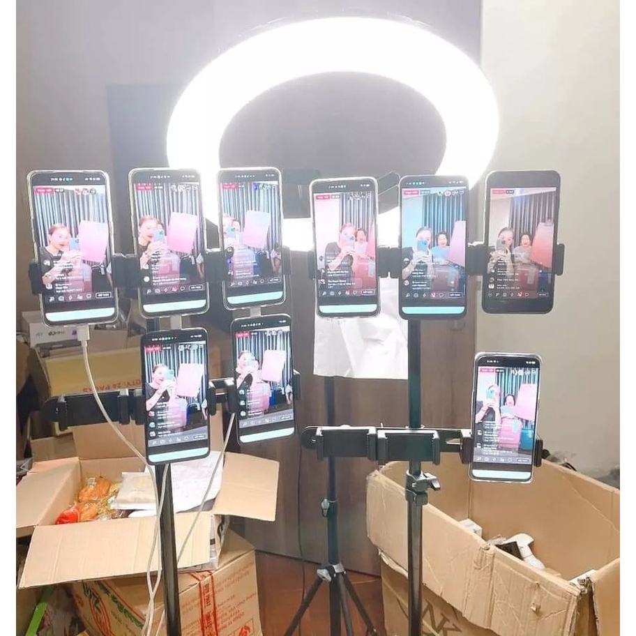 Đèn livestream 26 30 33 36cm và chân 2m1 hỗ trợ chụp ảnh, bán hàng