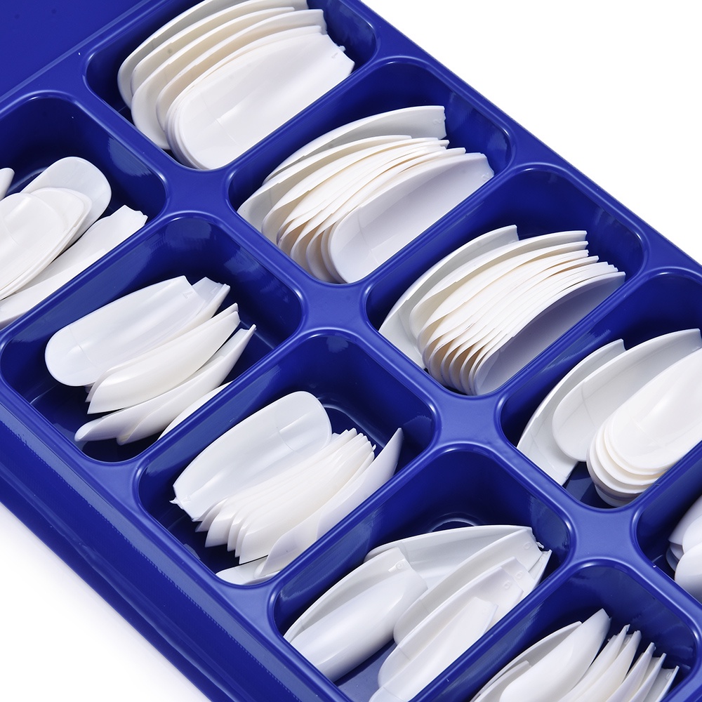 Bộ 100 Móng Tay Giả / Móng Tay Giả / Móng Tay Giả Bằng Acrylic Trong Suốt / Che Phủ Toàn Diện / Móng Tay Giả Kiểu Pháp / Ballerina Kèm Hộp Đựng