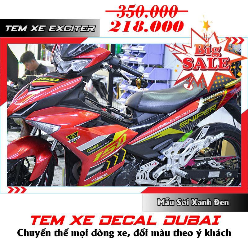 Tem Trùm Exciter 150 Vàng Đỏ Thiết Kế Nổi Bật