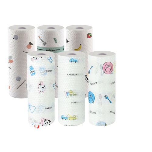 KHĂN vẢI KHÔNG DỆT Cuộn 50 Tờ Không Dệt HỌA TIẾT CUTE-Hàng Mới Về