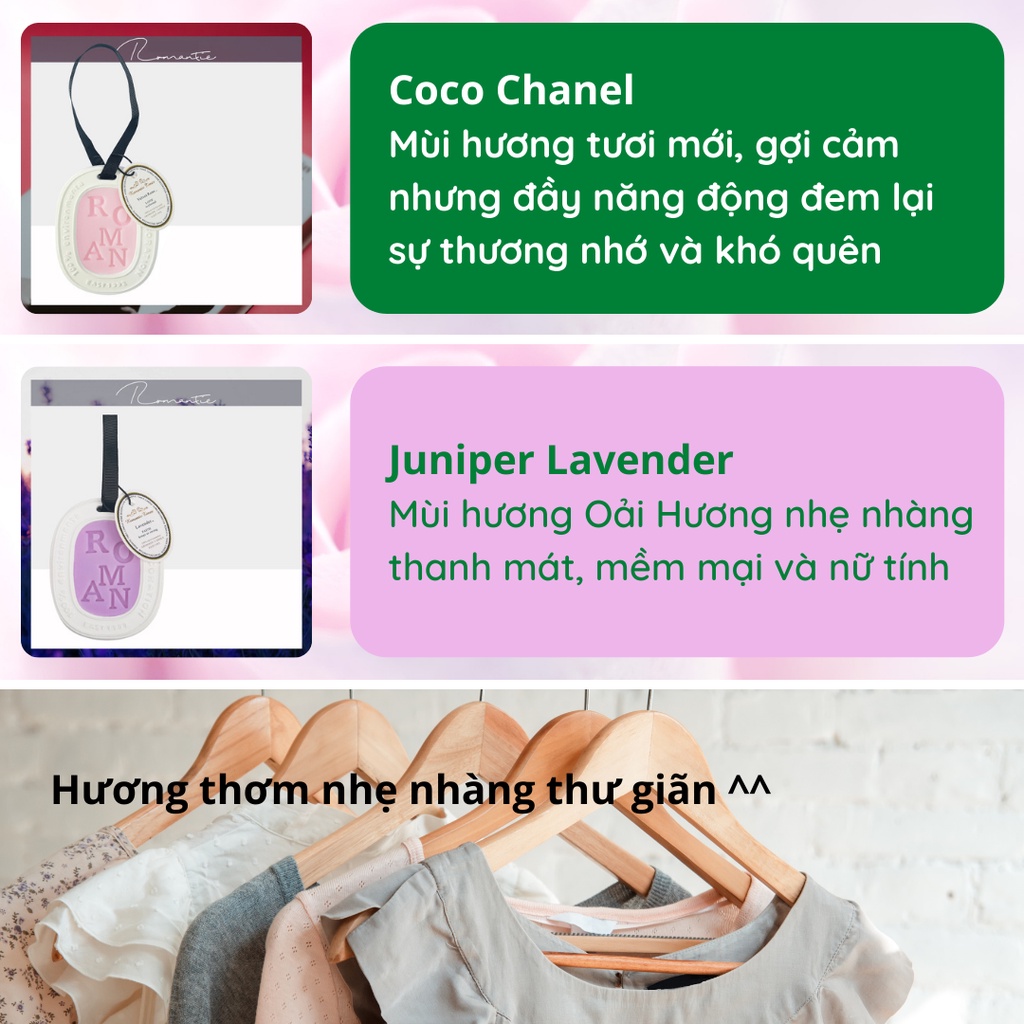 Sáp Thơm Phòng Treo Tủ Quần Áo Xe Ô Tô Tinh Dầu Thiên Nhiên Treo Phòng Ngủ Khử Mùi Dễ Chịu Aroma ST06