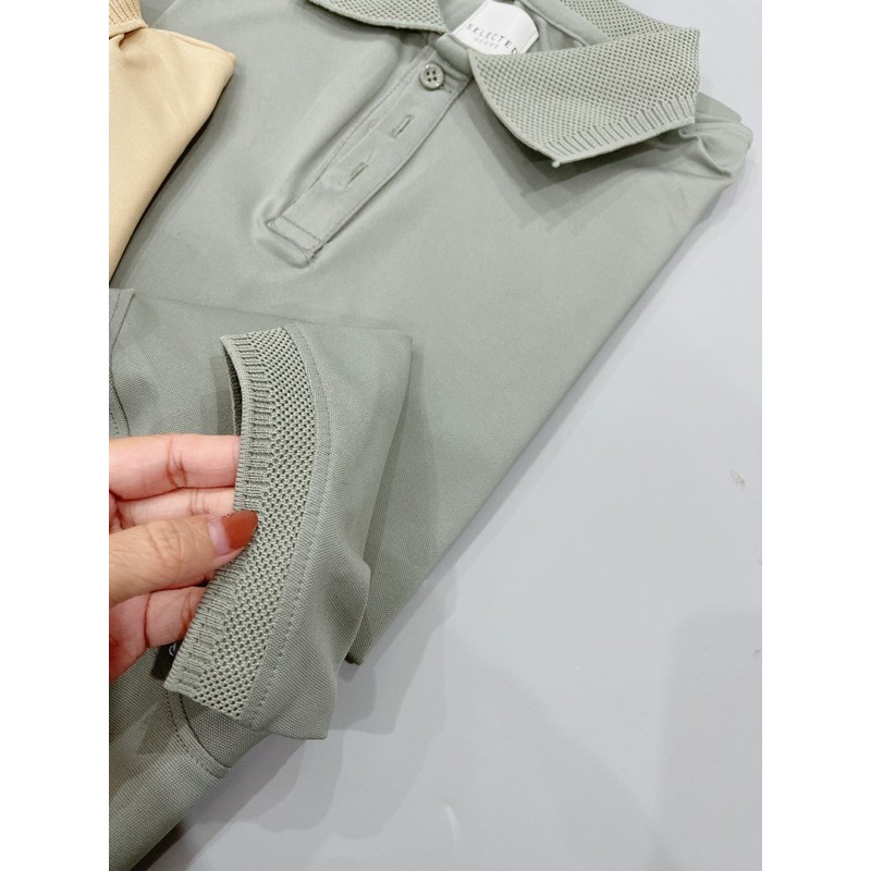 Áo Polo Cộc Tay Cổ Dệt Tổ Ong Cho Nam,,