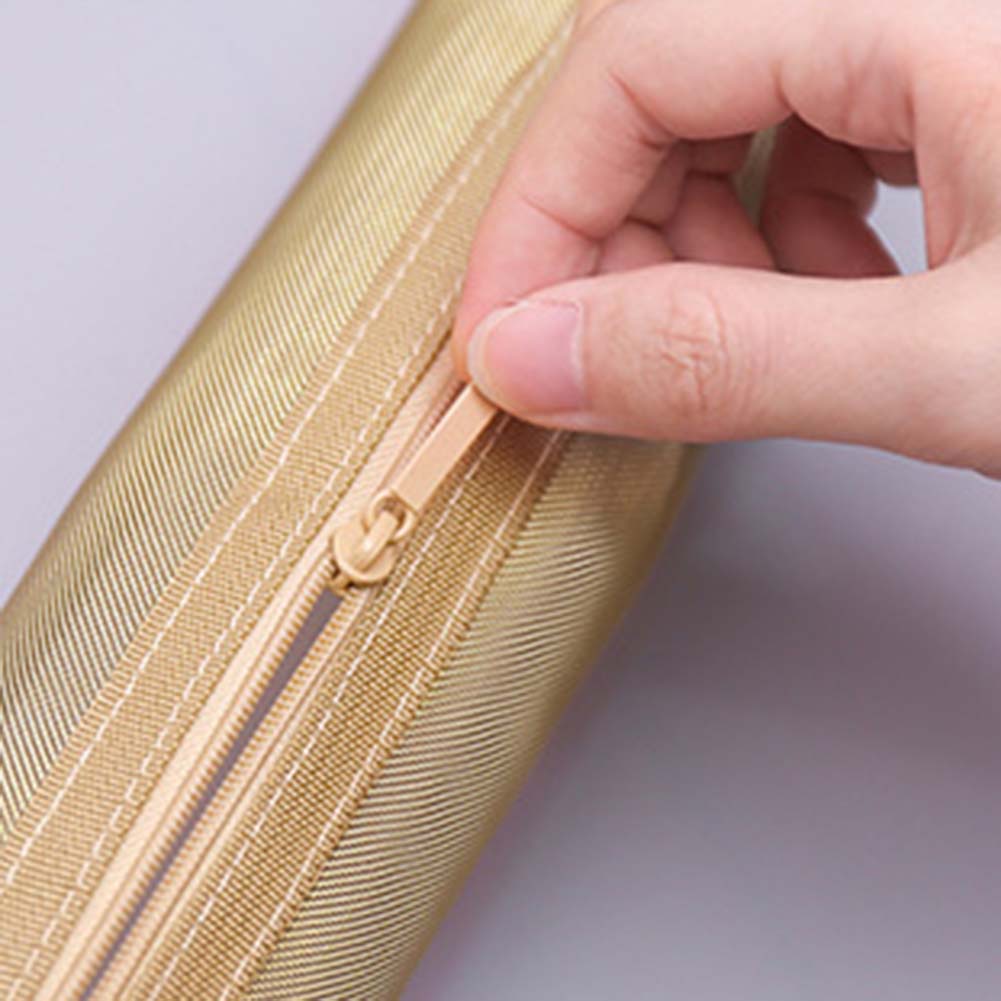 Túi đựng bút viết vải lưới trong suốt khóa kéo màu trơn kiểu dáng đơn giản E23
