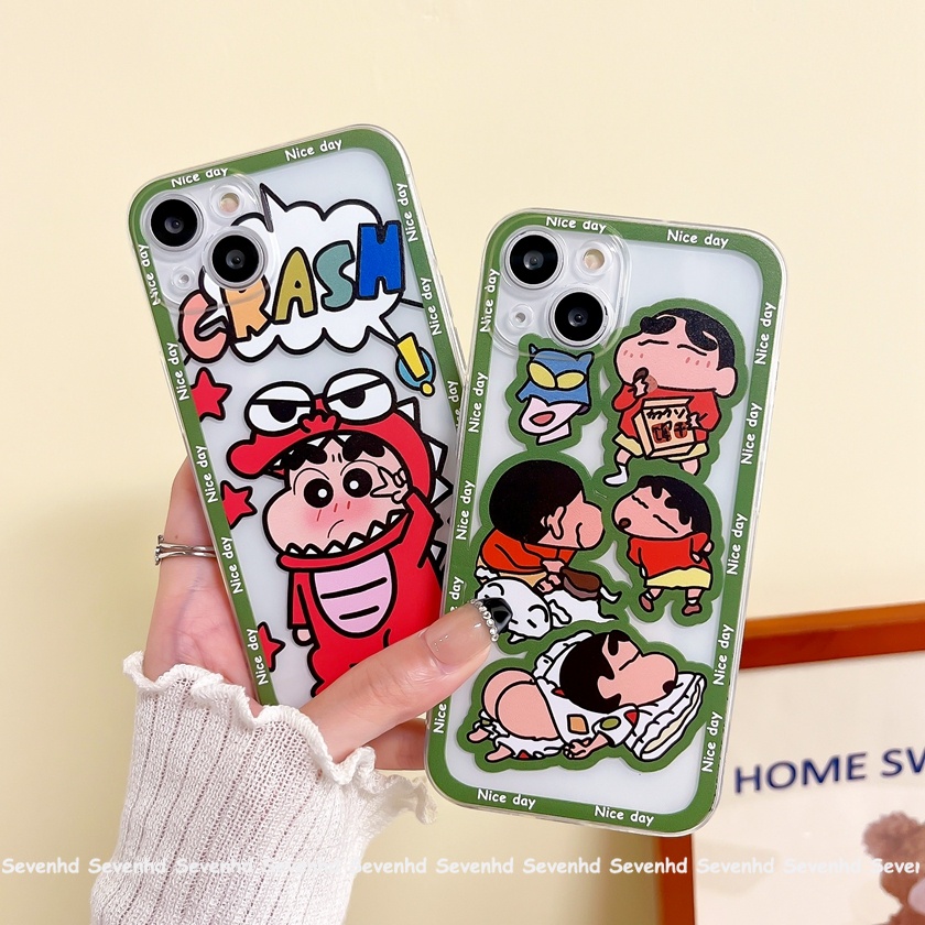 Ốp Điện Thoại Họa Tiết Hoạt Hình Cậu Bé Bút Chì Cho iPhone 13 12 11 Pro Max SE2020 X XR Xs Max 7 8 6 6s Plus