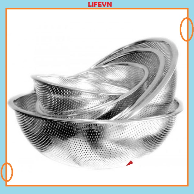 Rá Inox Cao Cấp Chuẩn Hàng Dày Đẹp DOMASSPRO Rá Vo Gạo bằng inox- Rá Inox hàng dày