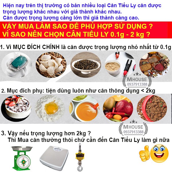 Cân Điện Tử Nhà Bếp Nhỏ Gọn 0.1g/ 2Kg,Tặng 1 Khay Đựng