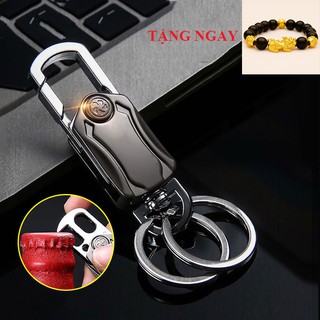Móc đeo chìa khóa thép không gỉ xoay 360 độ giải trí, mở bia phong cách