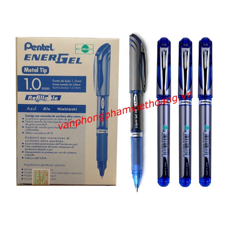 Bút Pentel Liquid Gel Ink Nét 0.7/ 1.0mm màu xanh - Chính Hãng