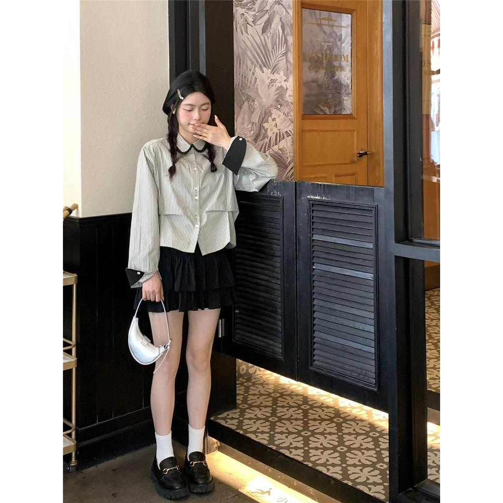 Áo Sơ Mi Kẻ Sọc Dài Tay Phối Màu Sắc Thời Trang 63493