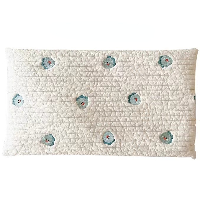 Gối Ngủ Vải Cotton Thoáng Khí Thêu Hình Chú Hổ Dễ Thương Cho Bé Sơ Sinh Từ 0-12 Tháng Tuổi
