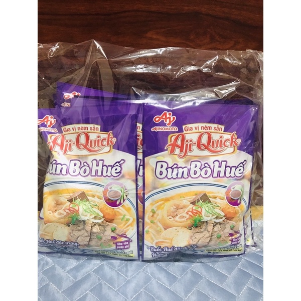 Bịch 12 gói lẩu thái, bún bò huế, phở bò, chiên giòn ajiquick