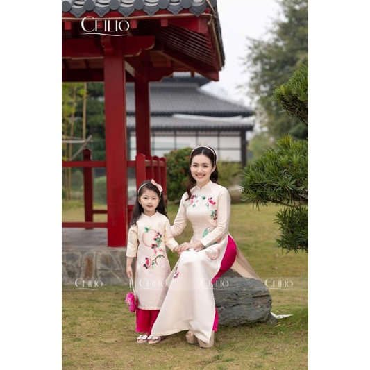 🌷Áo dái  cách tân tết mẹ bé gia đình cao cấp đẹp sang chảnh. áo dài thiết kế chất tapta cao cấp giá rẻ  giá sỉ